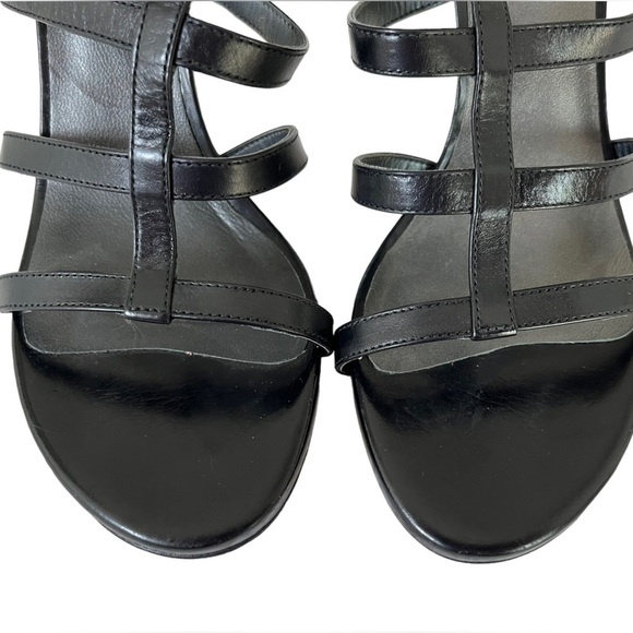 STUART WEITZMAN Women's Sz 10 Black Leather Gladiator Strappy High Heel Sandals - Picture 4 of 12